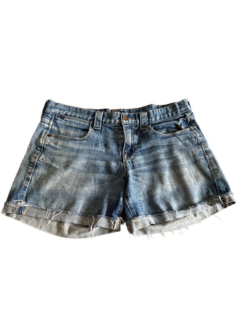 J. Crew Women's 6 Medium Wash Cut-Off Blue Jean Shorts